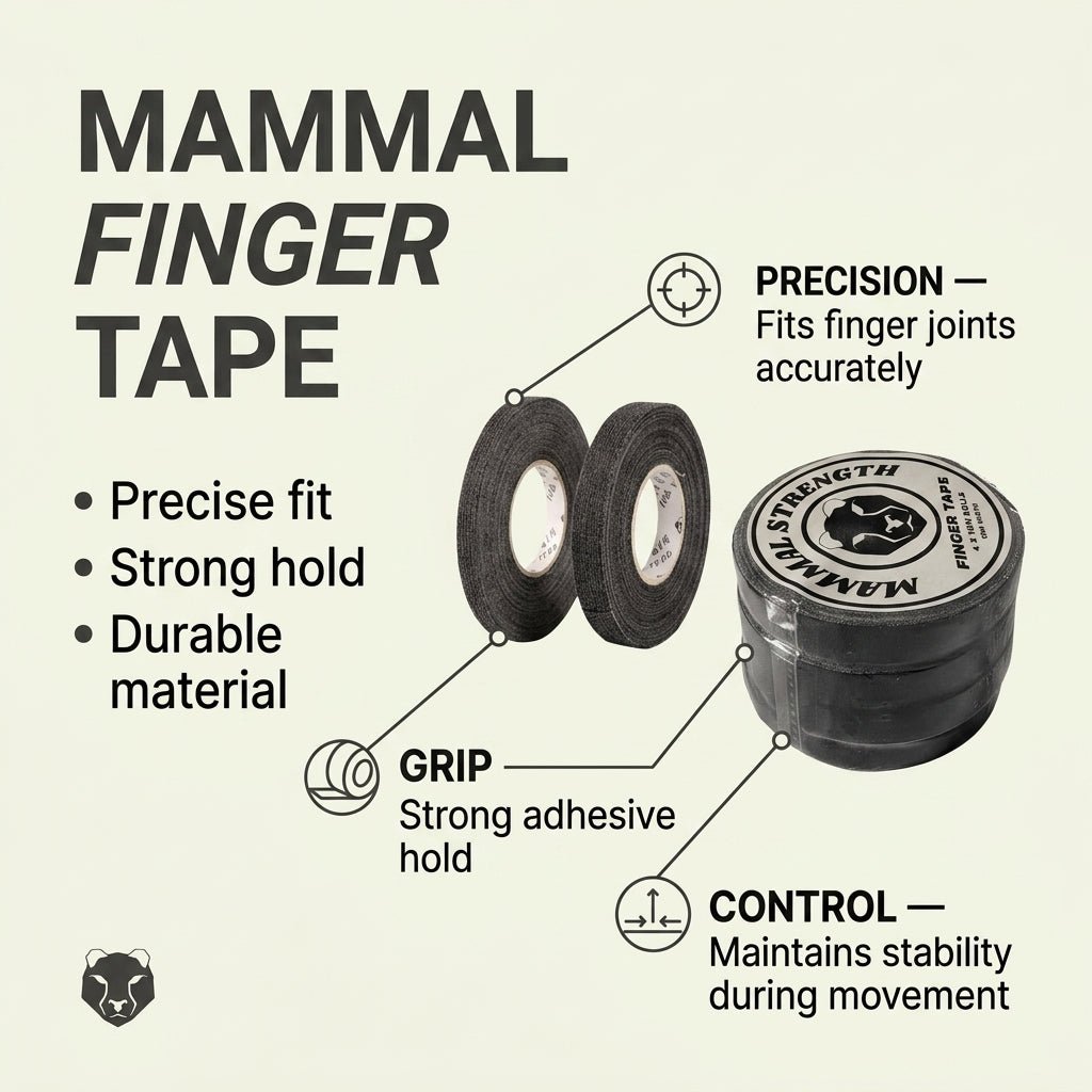 Zinc oxide finger tape 4-pack 10m x 1cm for BJJ jiu-jitsu and climbing – Mammal Strength
