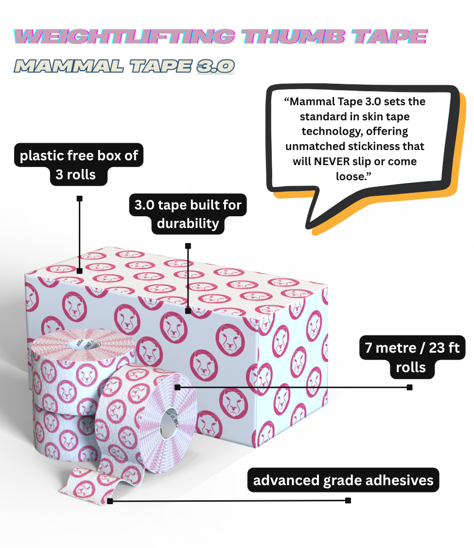 Mammal Tape 3.0 packaging with features highlighted