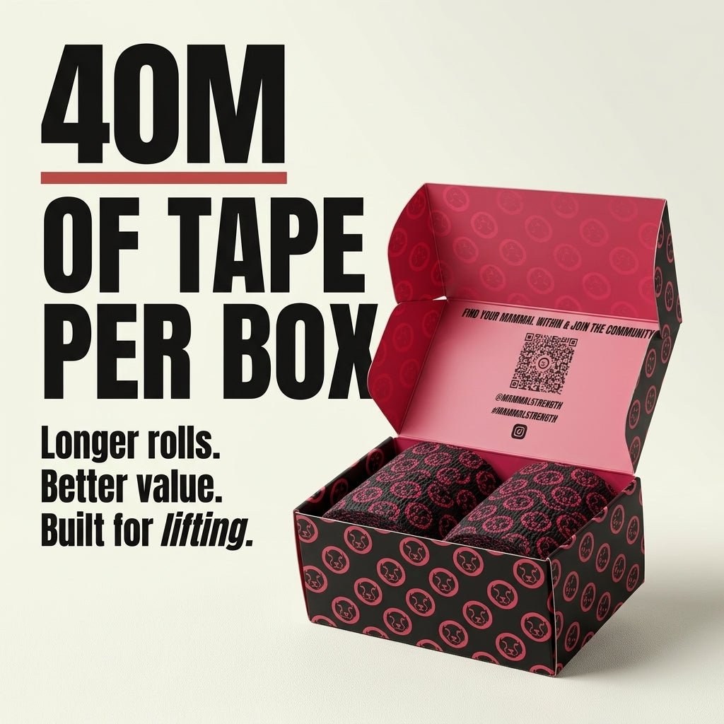 Wholesale weightlifting tape 10m black and pink Spec 2.0 4-pack – Mammal Strength