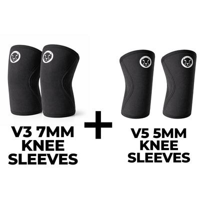V3 sleeve bundle with 7mm knee sleeves and 5mm knee sleeves for CrossFit – Mammal Strength