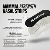 Mammal Nasal Tape Strips product graphic showing airflow and breathing support