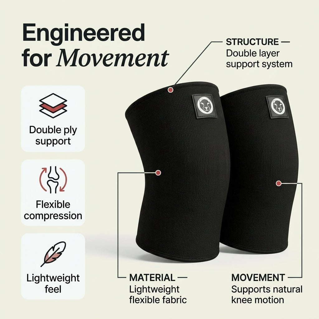 3mm double ply knee sleeves for powerlifting squats and competition – Mammal Strength