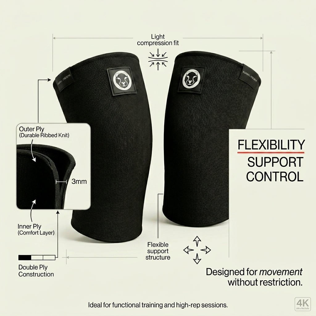 Mammal 3mm Double Ply Knee Sleeves, editorial product shot