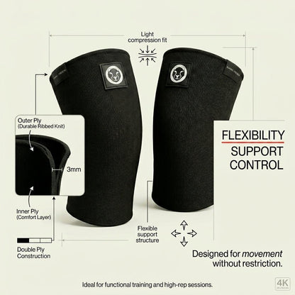 3mm double ply knee sleeves for powerlifting squats and competition – Mammal Strength