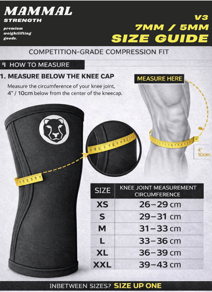 Mammal V3 7mm Straight Cuff Knee Sleeves