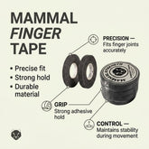 Mammal Finger Tape zinc oxide 4-pack, performance benefits infographic