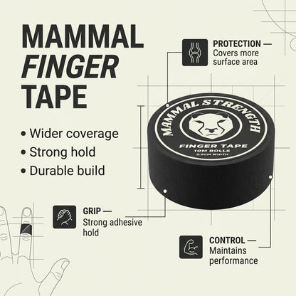Zinc oxide finger tape 10m x 2cm for BJJ jiu-jitsu and climbing support – Mammal Strength