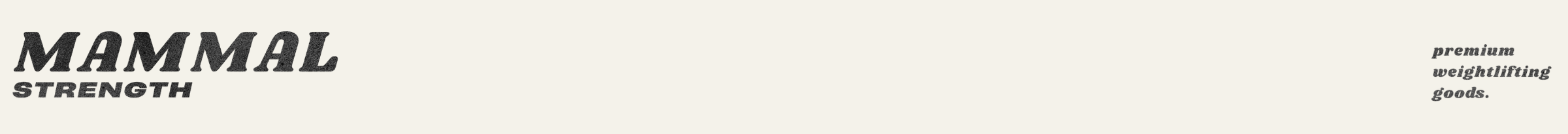 Mammal Strength premium weightlifting accessories banner featuring branded gym gear for CrossFit, Olympic lifting, and strength training on a clean white background