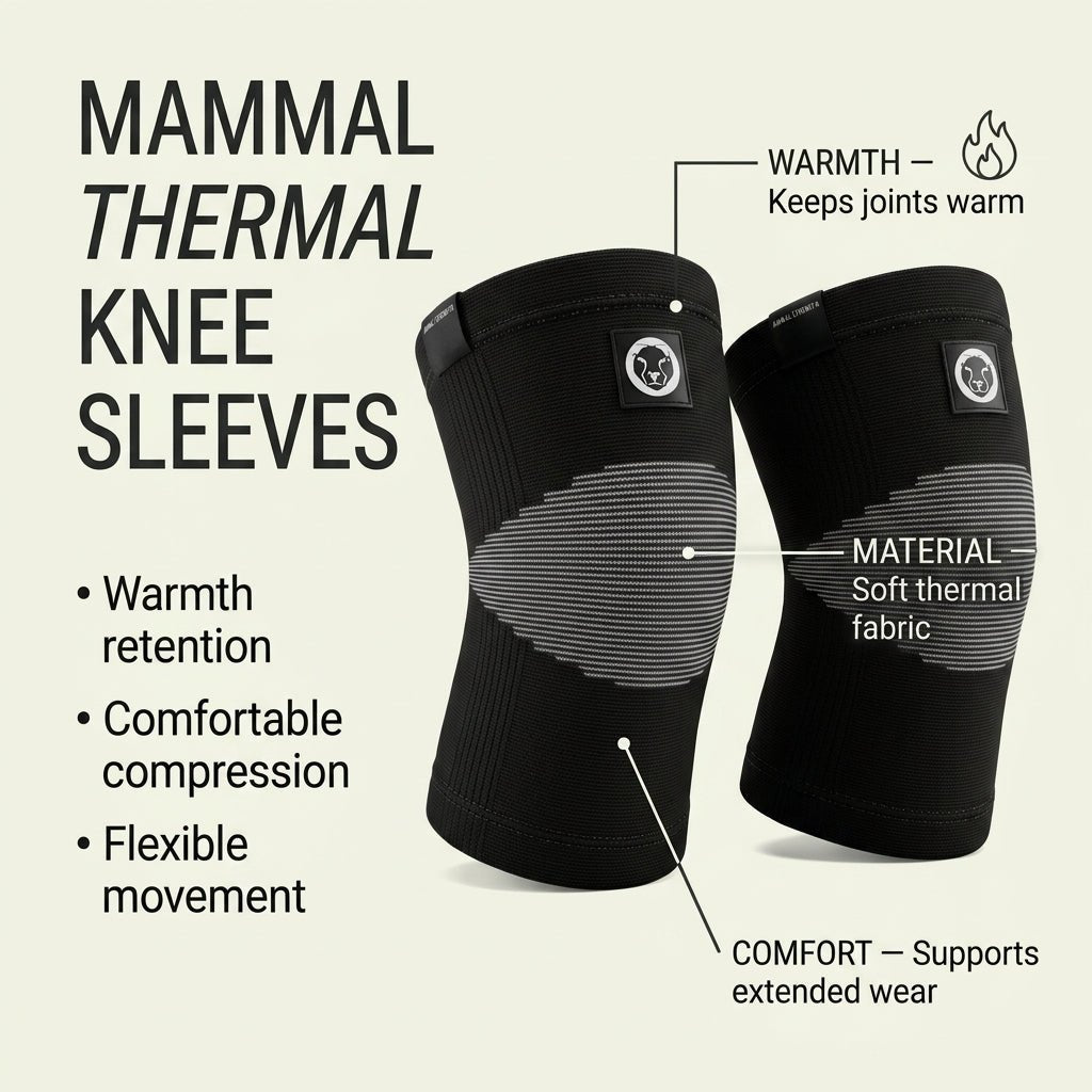 Mammal Thermal Knee Sleeves, editorial product shot
