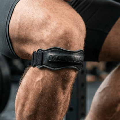 Mammal Strength patella knee strap worn adjustable knee support for patellar tendon pain, running and weightlifting