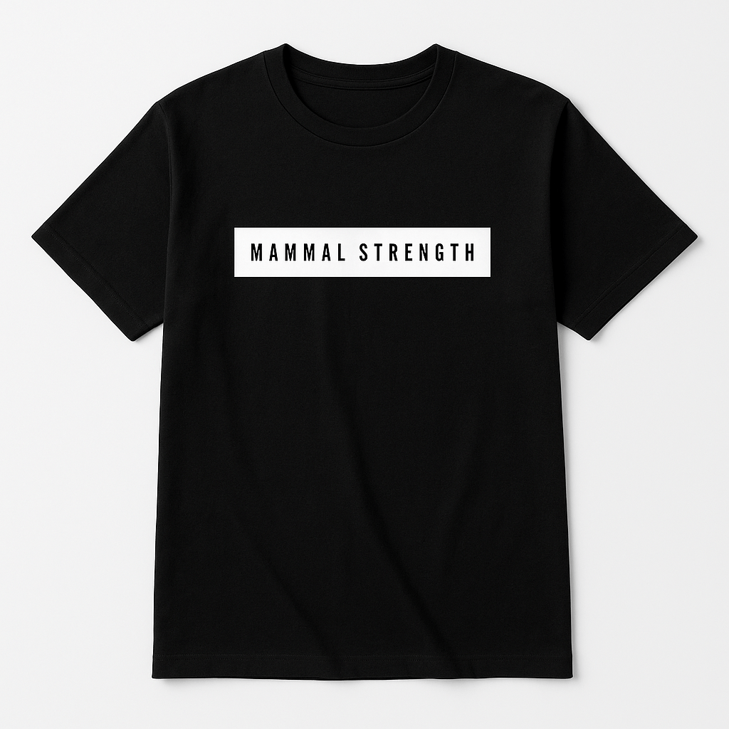 Mammal Strength Black Block Print Tee - Mammal Strength