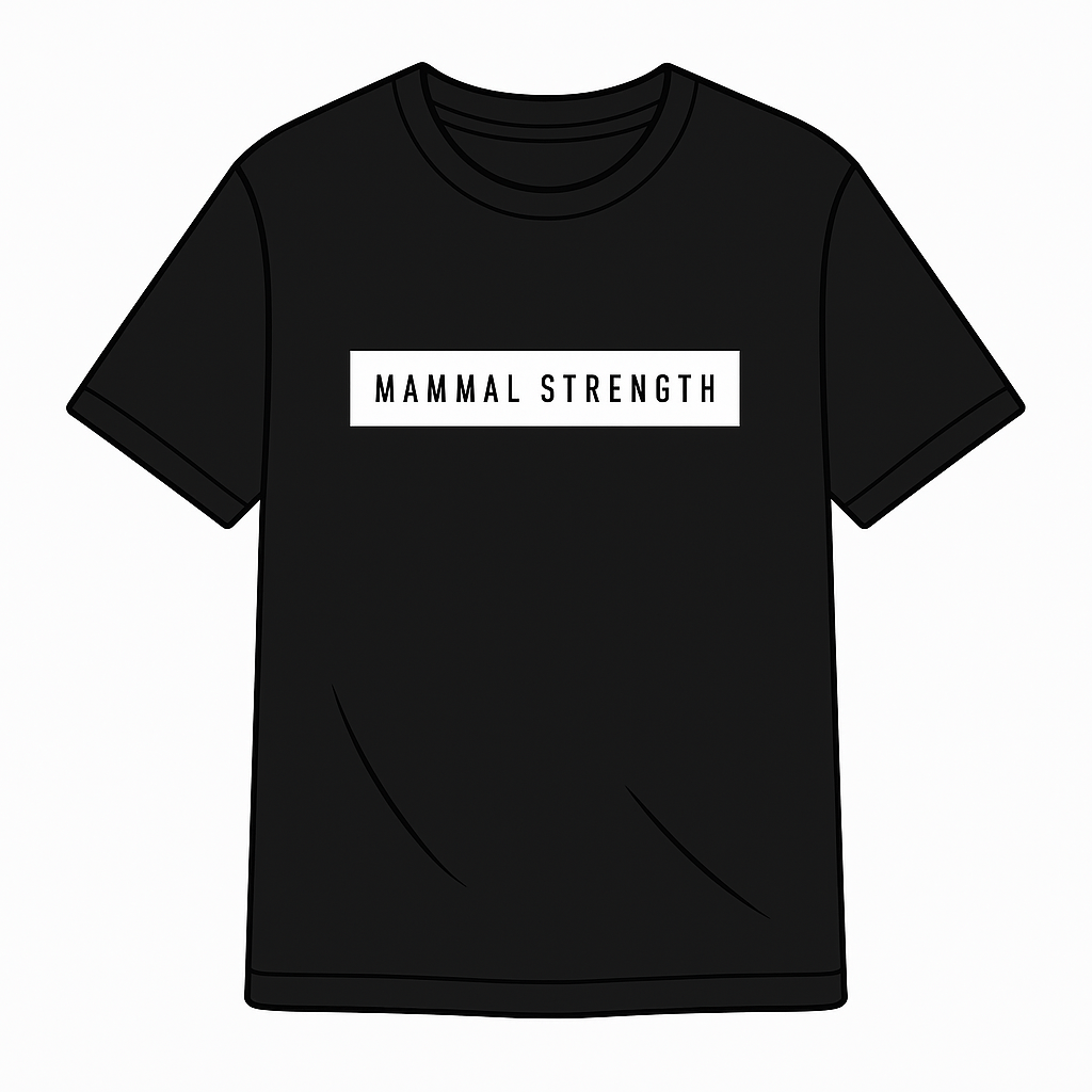 Mammal Strength Black Block Print Tee - Mammal Strength