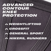 Advanced contour knee protection design on Mammal Strength V3 7mm knee sleeves for weightlifting and training
