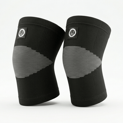 Mammal Thermal Knee Sleeves for training and running – black compression knee supports pair