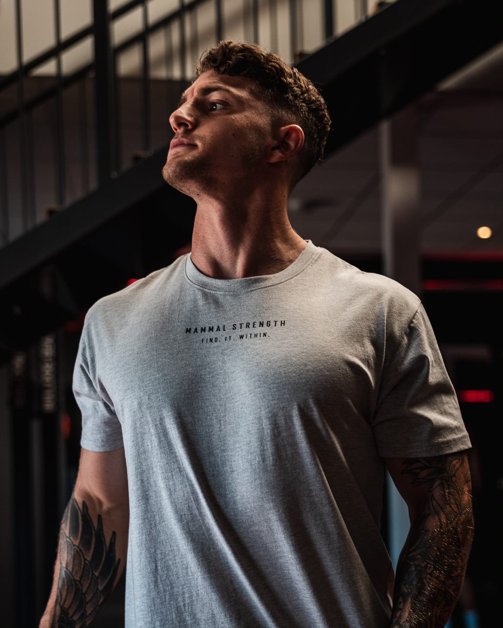 Mammal Strength Grey Print Tee - Mammal Strength
