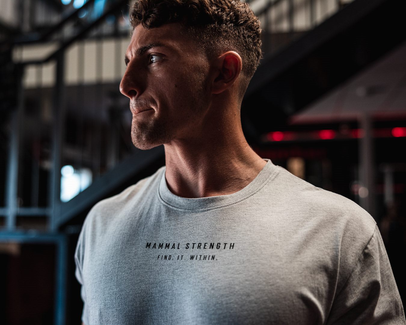 Mammal Strength Grey Print Tee - Mammal Strength
