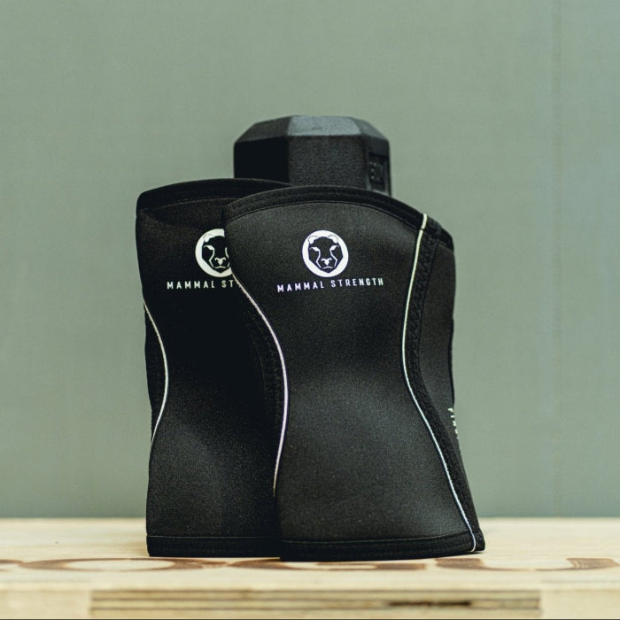 Mammal Strength Knee Sleeves V2 - 5mm Neoprene Knee Compression Support Sleeves - Black (PAIR) - Mammal Strength
